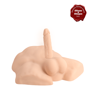 Premium Silicone Realistic Medio Torso de Dildo Intercambiable